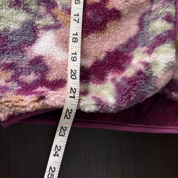 Calme Jacket Womens Small Fleece Bomber Watercolor Floral Boho Cosmic Lined Coat - Picture 12 of 12